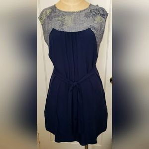 Skunkfunk Navy and Gray Midi Dress
